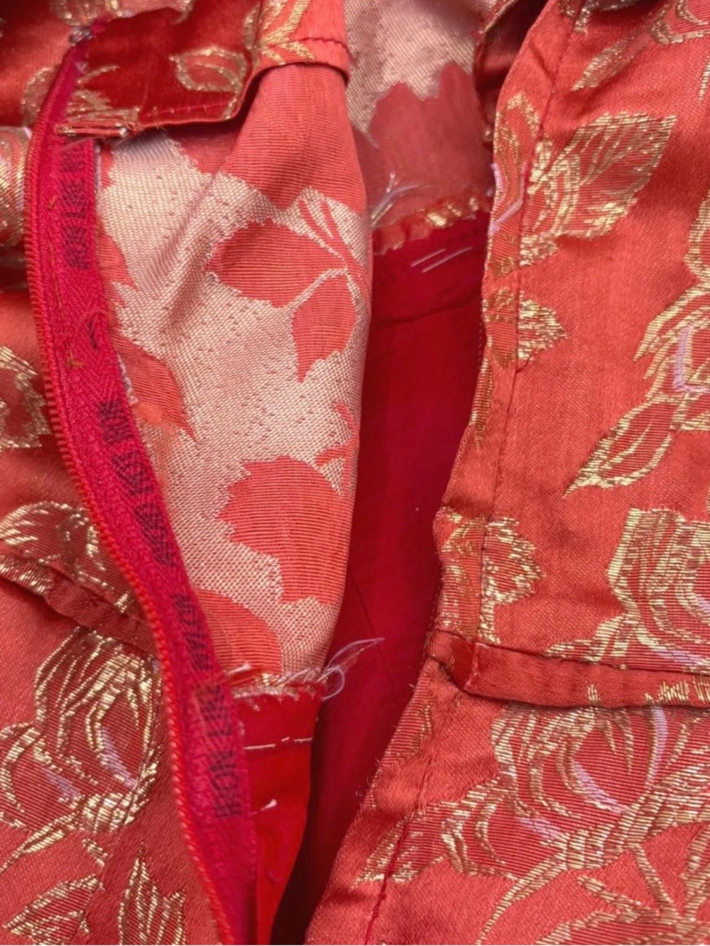 Vintage 60s Brocade Metallic Midi Column Sleeveless Floral Cocktail Dress - Picture 7 of 9
